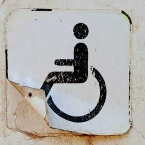 Damaged disabled sign